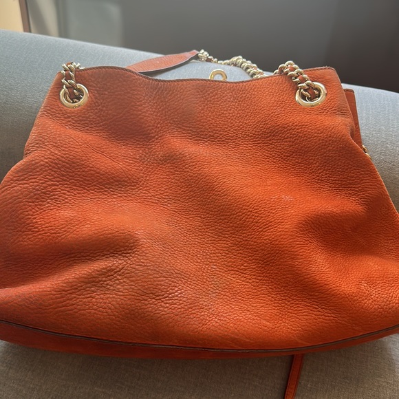 Gucci Orange Nubuck Soho Chain Shoulder Bag - Picture 2 of 6